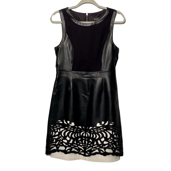 knee length dresses for ladies Vegan Leather & Laser-Cut Dress main image 0